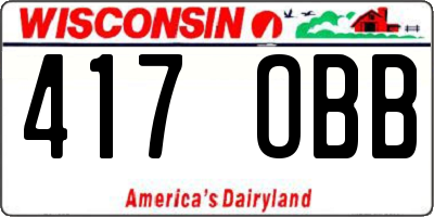 WI license plate 417OBB