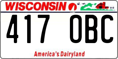 WI license plate 417OBC