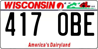 WI license plate 417OBE