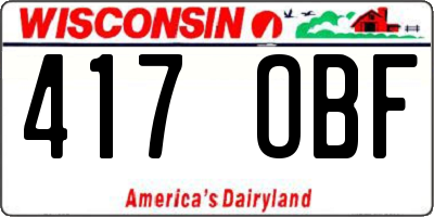 WI license plate 417OBF