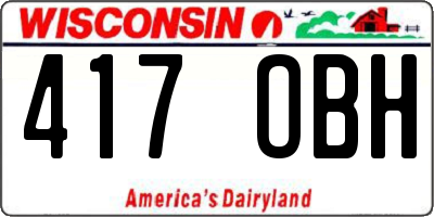 WI license plate 417OBH