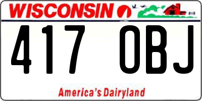 WI license plate 417OBJ