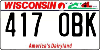 WI license plate 417OBK