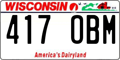 WI license plate 417OBM