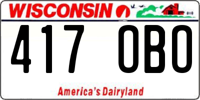 WI license plate 417OBO