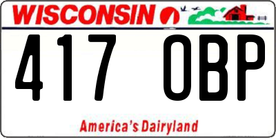 WI license plate 417OBP