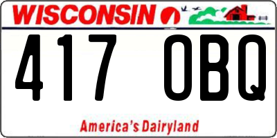 WI license plate 417OBQ
