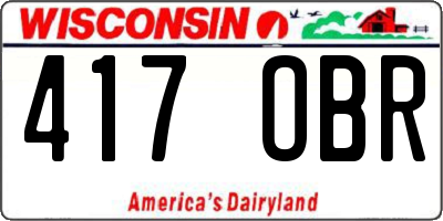 WI license plate 417OBR
