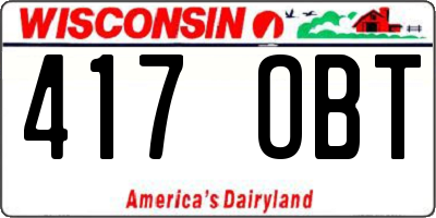 WI license plate 417OBT