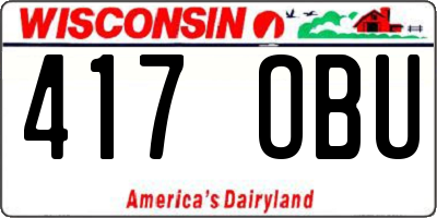 WI license plate 417OBU