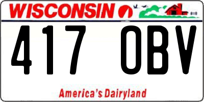 WI license plate 417OBV