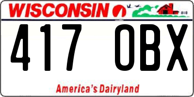 WI license plate 417OBX