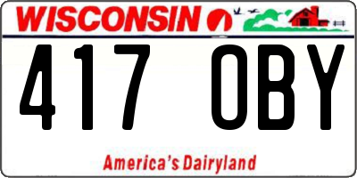WI license plate 417OBY