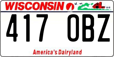 WI license plate 417OBZ