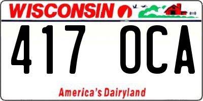 WI license plate 417OCA