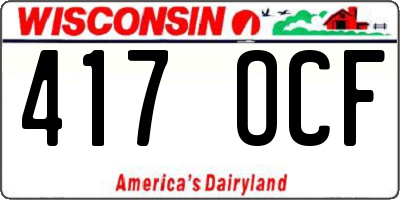 WI license plate 417OCF