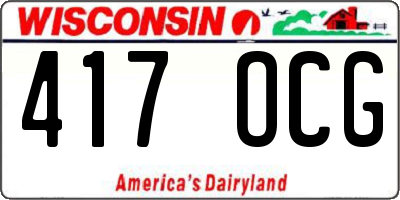 WI license plate 417OCG