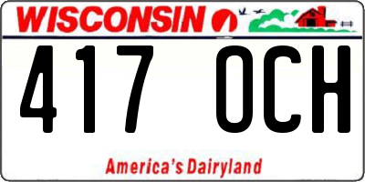 WI license plate 417OCH
