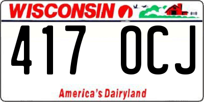 WI license plate 417OCJ
