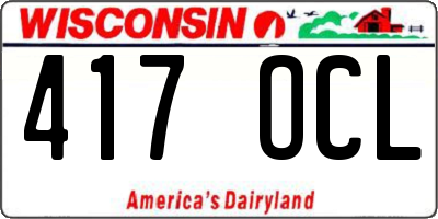 WI license plate 417OCL