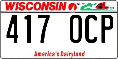 WI license plate 417OCP