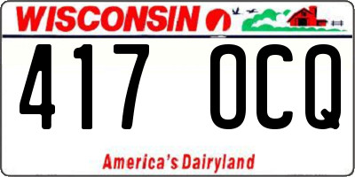 WI license plate 417OCQ