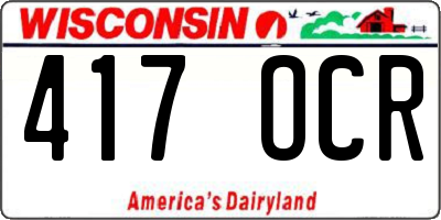 WI license plate 417OCR