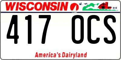 WI license plate 417OCS
