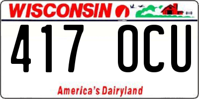 WI license plate 417OCU