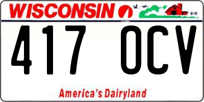 WI license plate 417OCV