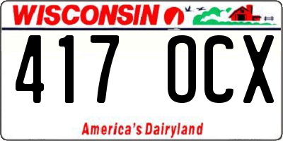 WI license plate 417OCX