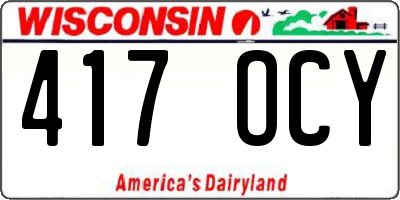 WI license plate 417OCY