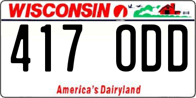 WI license plate 417ODD