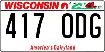 WI license plate 417ODG