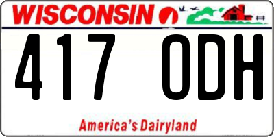 WI license plate 417ODH