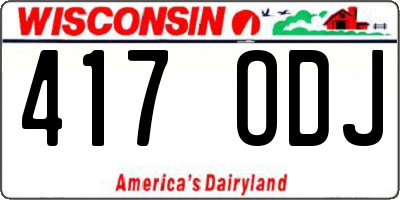 WI license plate 417ODJ