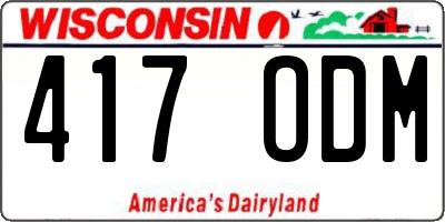 WI license plate 417ODM