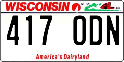WI license plate 417ODN