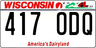 WI license plate 417ODQ