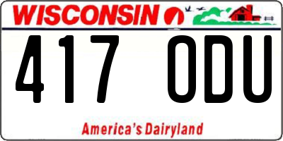 WI license plate 417ODU