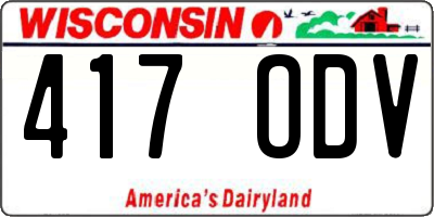 WI license plate 417ODV