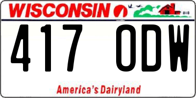 WI license plate 417ODW