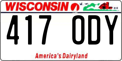 WI license plate 417ODY