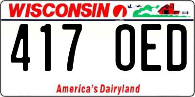 WI license plate 417OED