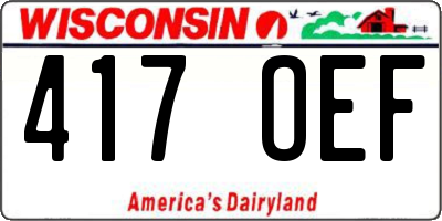 WI license plate 417OEF