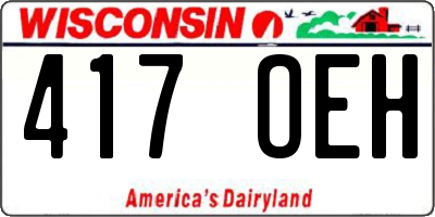 WI license plate 417OEH