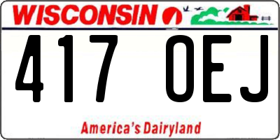 WI license plate 417OEJ