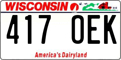 WI license plate 417OEK