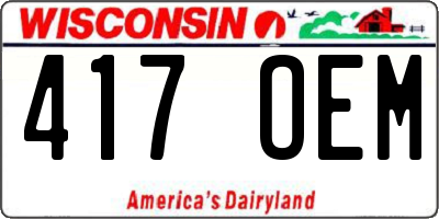 WI license plate 417OEM