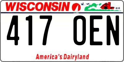 WI license plate 417OEN